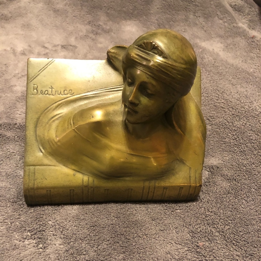 One of a kind vintage brass bookend or door stop